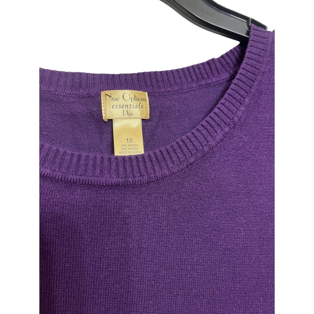 Nue Options Essentials Plus Women's Purple Knit Sweater‎ Vest Size 1X - Picture 2 of 3